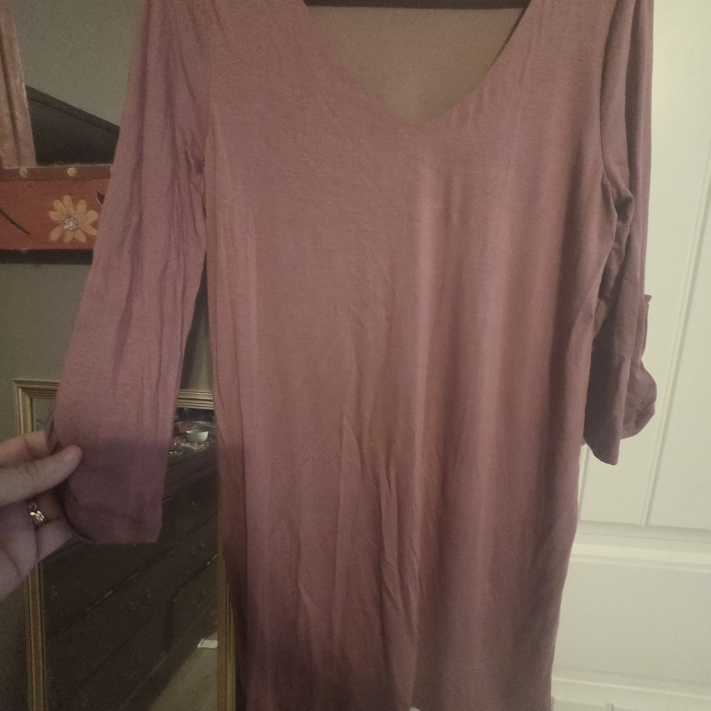 ISH Dusty Rose to Brown Ombre Midi Dress